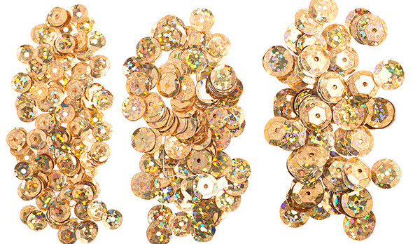 Sequins Round 6-10Mm Lt.Gold Hologram