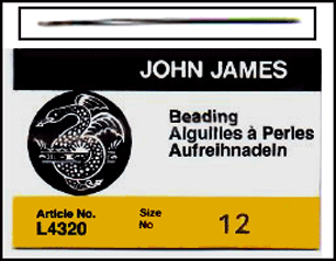 Beading Needles Size 12  1Pk 10Pcs John James