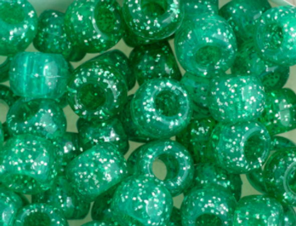 Crow Beads Plastic #14 1000pcs Sparkle Emerald