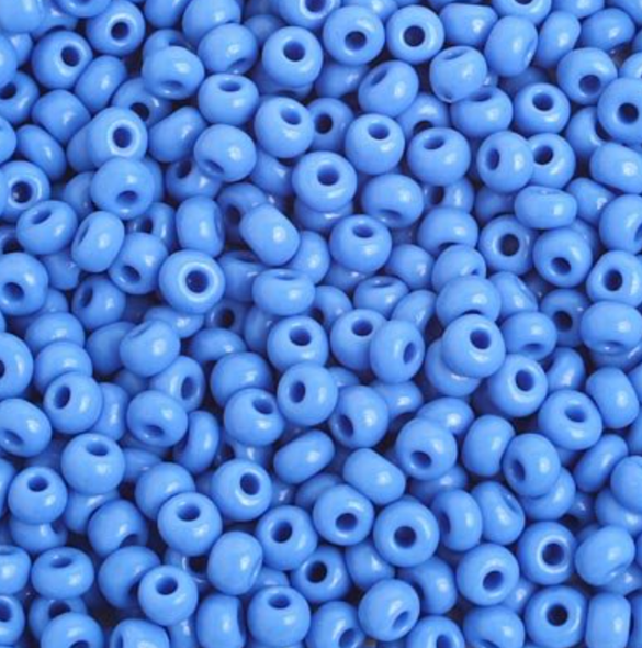 Czech Pony Bead Size 6 Op. Med .Blue 500G Preciosa