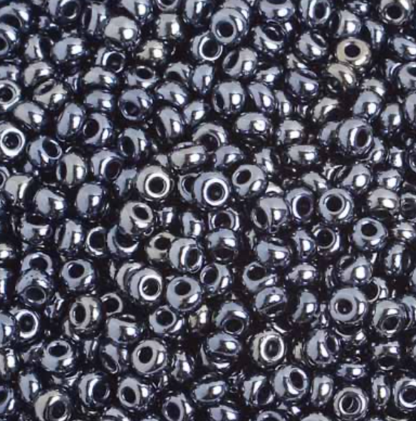 Czech Pony Bead Size 6 Metallic Gunmetal 500g Preciosa