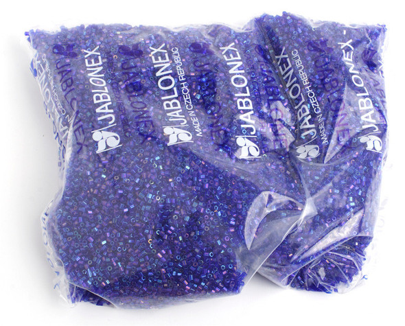 Beads 2-Cut Size 10 Tr.Navy Ab 500 G Preciosa