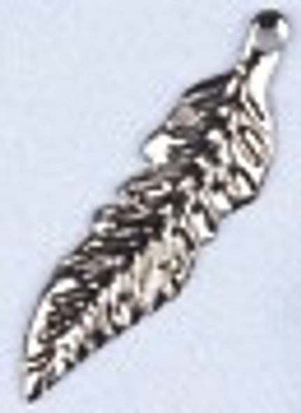 Pendant Feather 22X8Mm 100Pk Sm Nickel