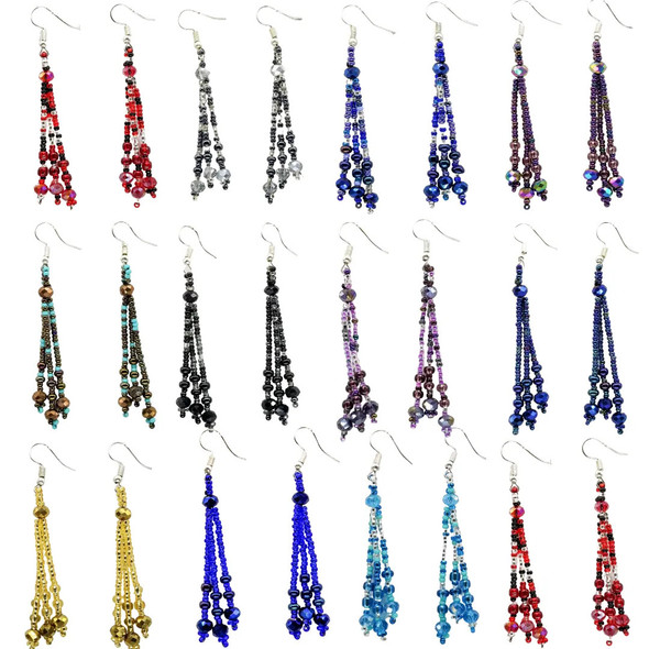 Earrings 3 Fringe Asst