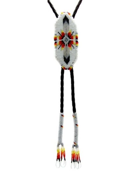 Beaded Bolo Tie Feather Asst