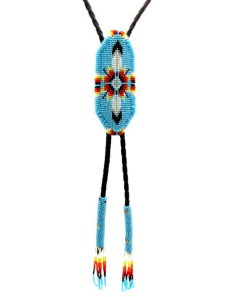 Beaded Bolo Tie Feather Asst