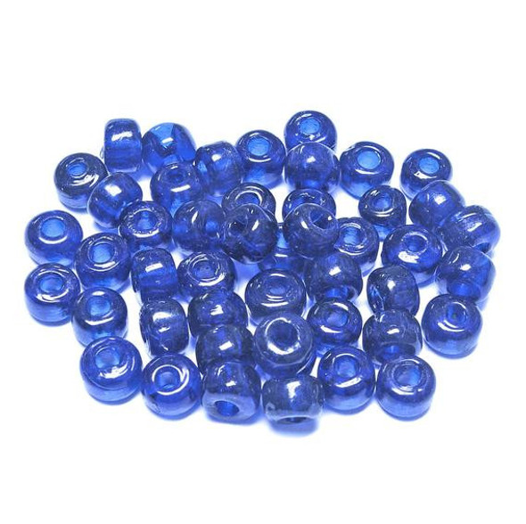 Crow Beads Glass #19 Transparent Dk.Blue 9Mm