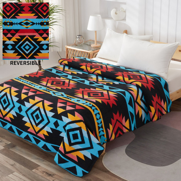 Cotton Blanket Full Black Thunder Spirit 62" X 84"