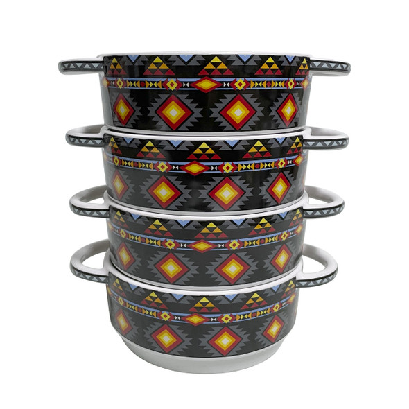 Ceramic Soup Bowl Set 4pk Thunder Spirit