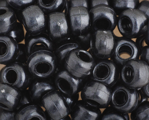 Crow Beads Plastic 1000pcs 9mm Opaque Pearl Black