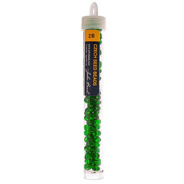 Czech Seedbead 2 Tr Md Green 22g Vial