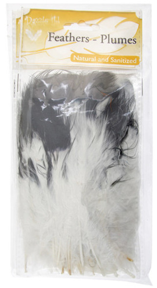 Feathers Marabou 4-6" White /  Black Dazzle-It
