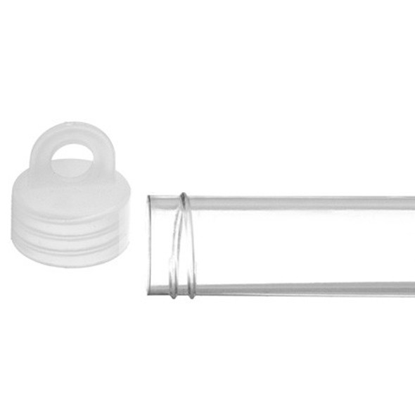 Plastic Slim Vial White Cap 124X16Mm