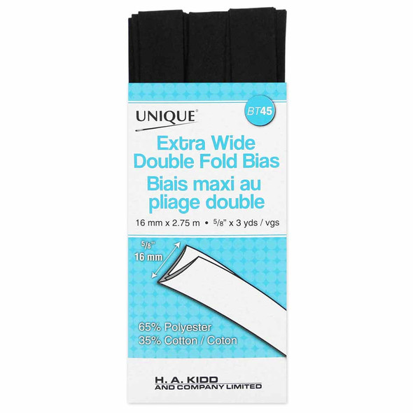 X Wide Double Fold Bias Black #001 2.75M