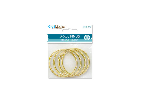 Brass Rings 2" Round X4