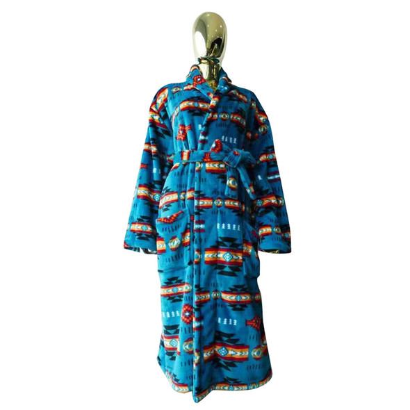 Southwest Teal Super Soft Robe Without Hood