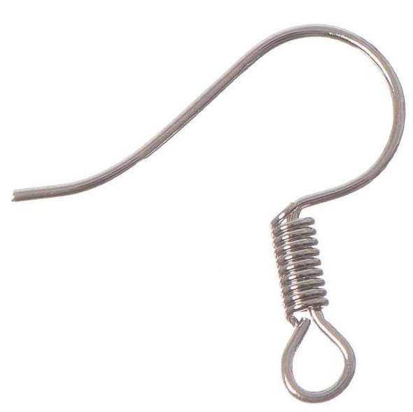 Fish-Hook Earring Wires Silver 50 Pc