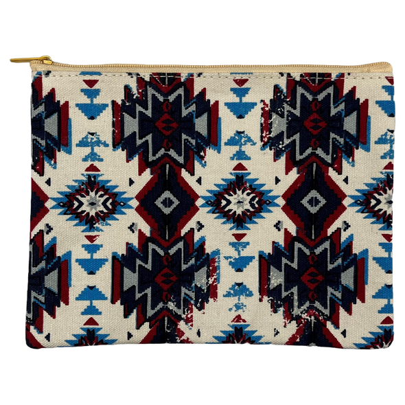 Pouch Tribal Beige 7.5 X 6 & Zipper