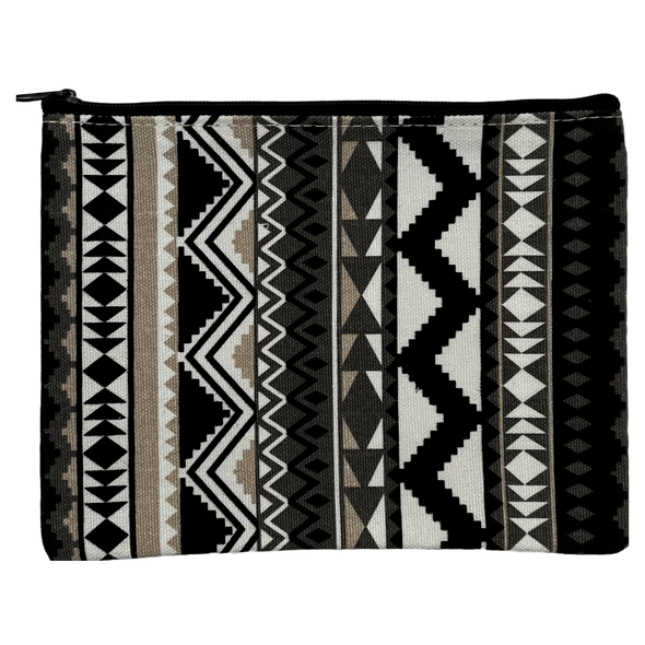 Pouch Tribal Black 7.5 X 6 & Zipper