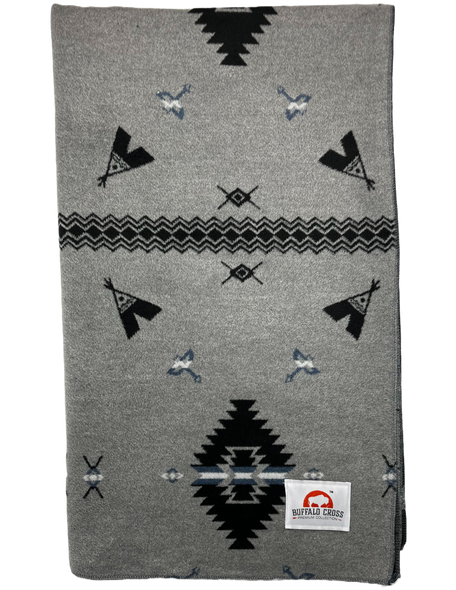 Buffalo Cross Premium Throw Teepee Grey