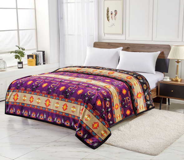 Silk Touch Blanket King 2 Ply Medicine Wheel Collection