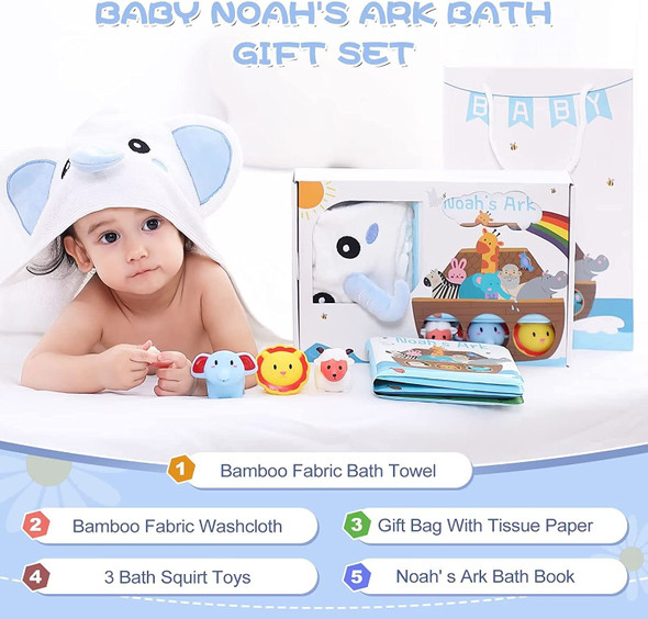 Noah'S Ark Baby Boy Bath Gift Set