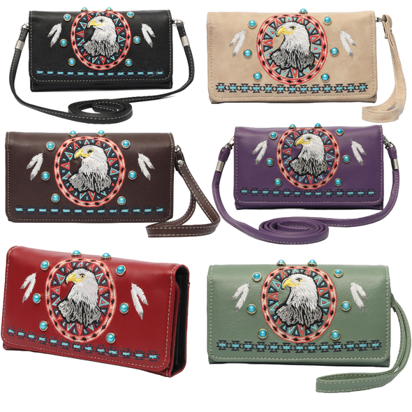 Embroidered Eagle Clutch