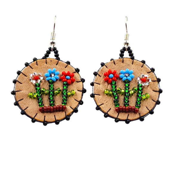 Earrings Leather Floral Assorted