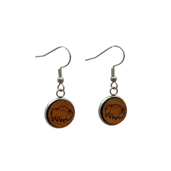 Wooden Buffalo Paw Earrings Wooden Buffalo Paw Earrings