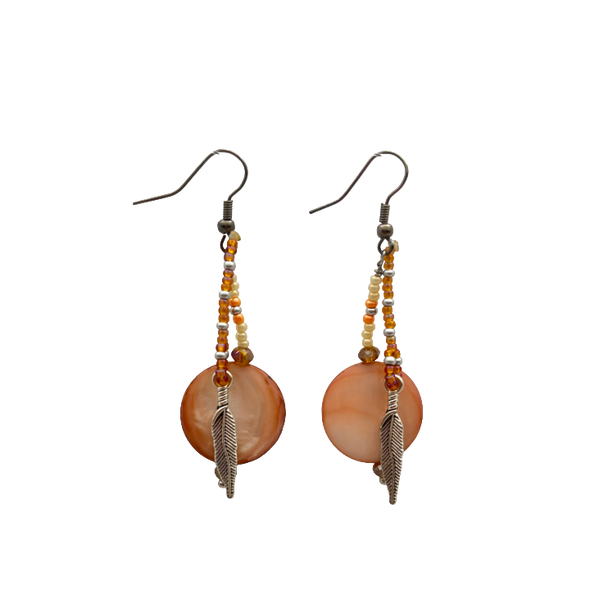 Mother Of Pearl Pink with Feather Indigenous Made
