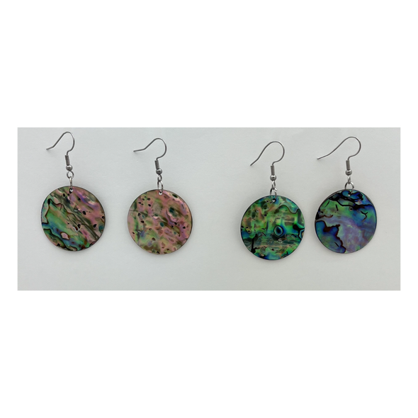 Abalone Shell Earrings 1.2"