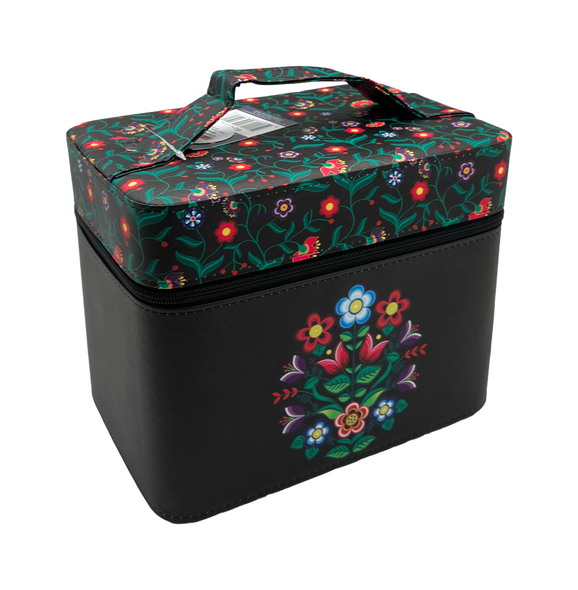 2 Level Cosmetic Case Floral Gathering W Mirror 2 Level Cosmetic Case Floral Gathering W Mirror