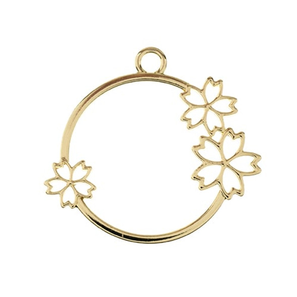 Findings Pendant Gold Flowers 33x36mm 4pcs