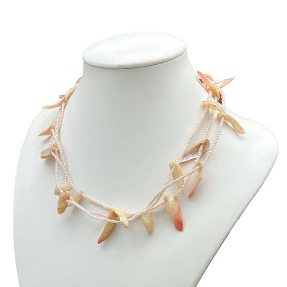 Light Pink Shell Multi Shell Necklace
