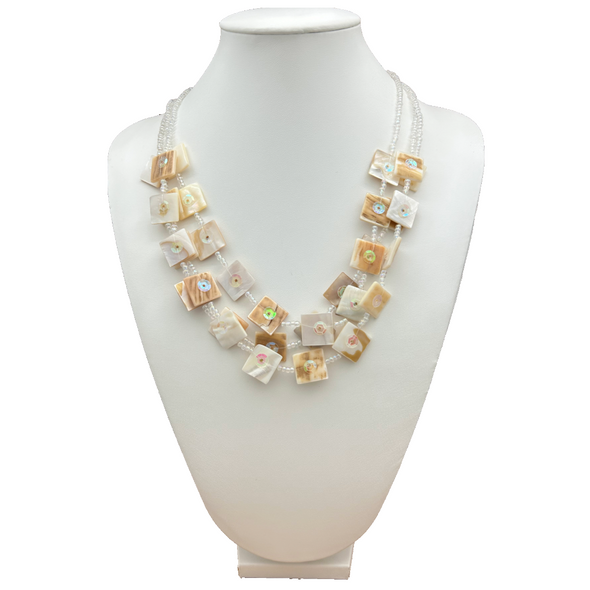 Statement Necklace with Shells & Sequence