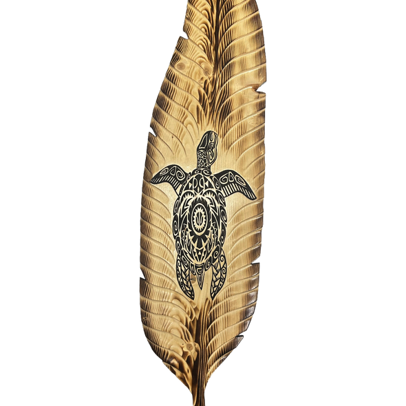 Laser printed Feather Plaque 35" - Turtle Laser printed Feather Plaque 35" - Turtle