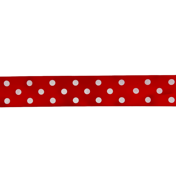 Ribbon By The Roll 1 1/2" 25m Polkadot - Red