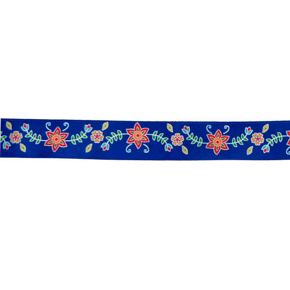 Ribbon By The Roll 1 1/2"" 23m Star Flower - Royal