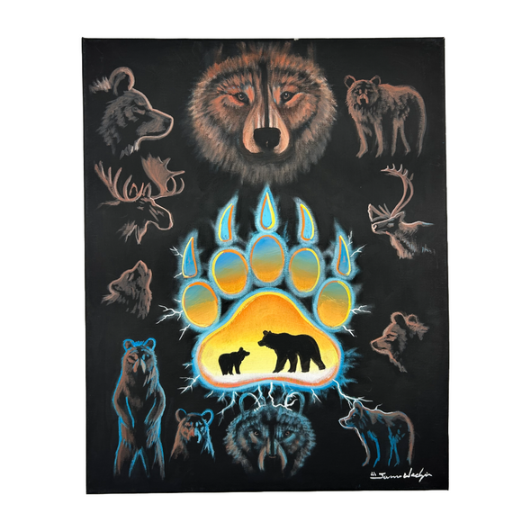 Canvas Painting 16x20 with Bears By James Wedzin