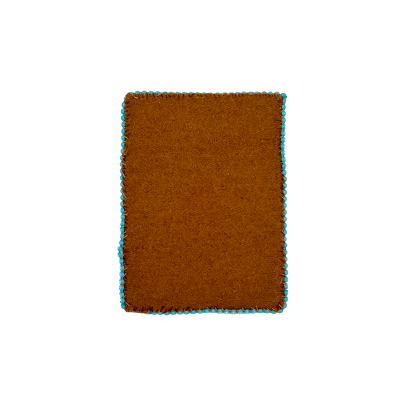 Melton Wool Card holder - Blue Flower