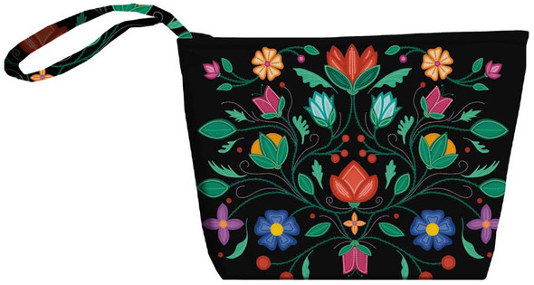Canvas Pouch "Petals of Ancestry" Lisa Berry 9"x 7"