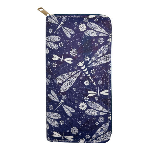 Wallet with Dragonflies & Flowers