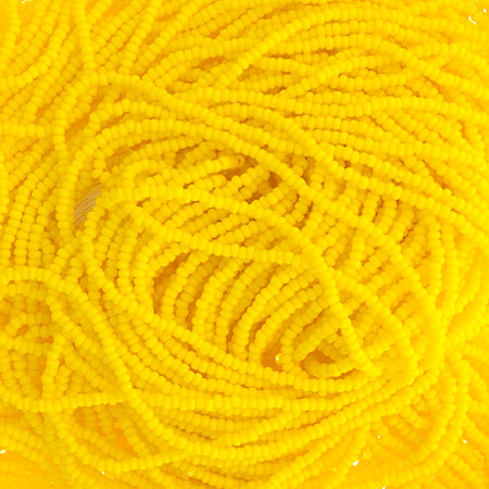 Beads Cut 13/0 Strung Opaque Lemon Yellow