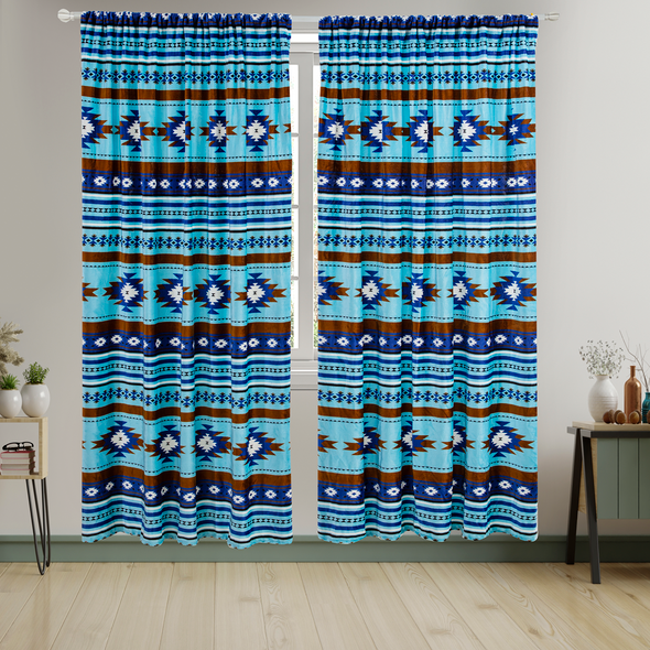 Silk Touch Curtain Set 2pc Aqua Java