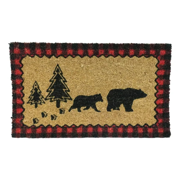 Coir Floor Mat 29.5X17.75" Bear Trail