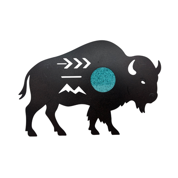 Wall Decor Metal Bison & Moon