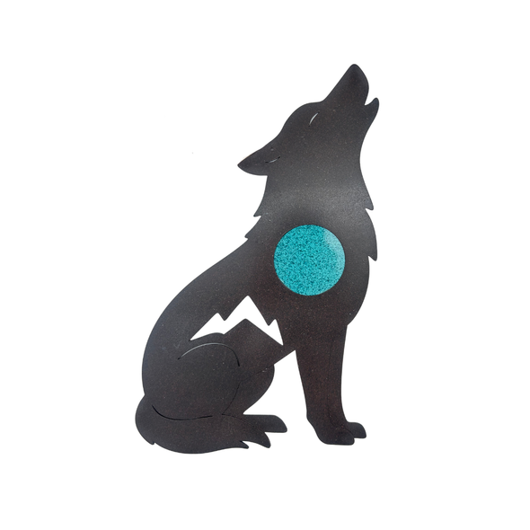 Wall Decor Metal Wolf & Moon
