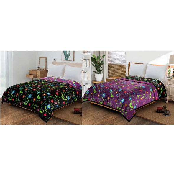 Silk Touch Blanket Twin 2ply Floral Enchantment