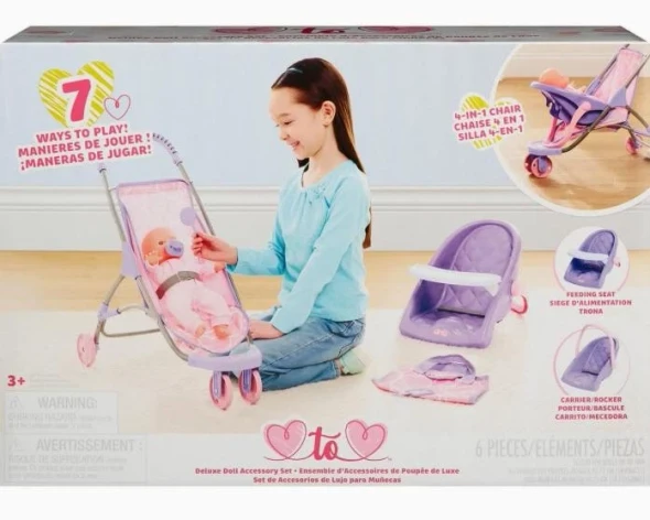 Deluxe doll accessory 6pcs set 4 in 1 chair