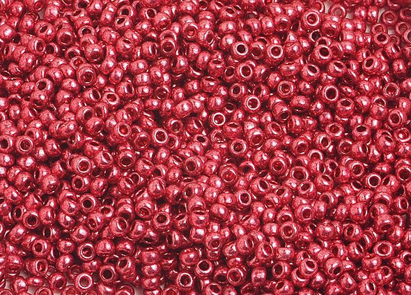 Czech Seed Beads 10/0 Strung Metallic Red